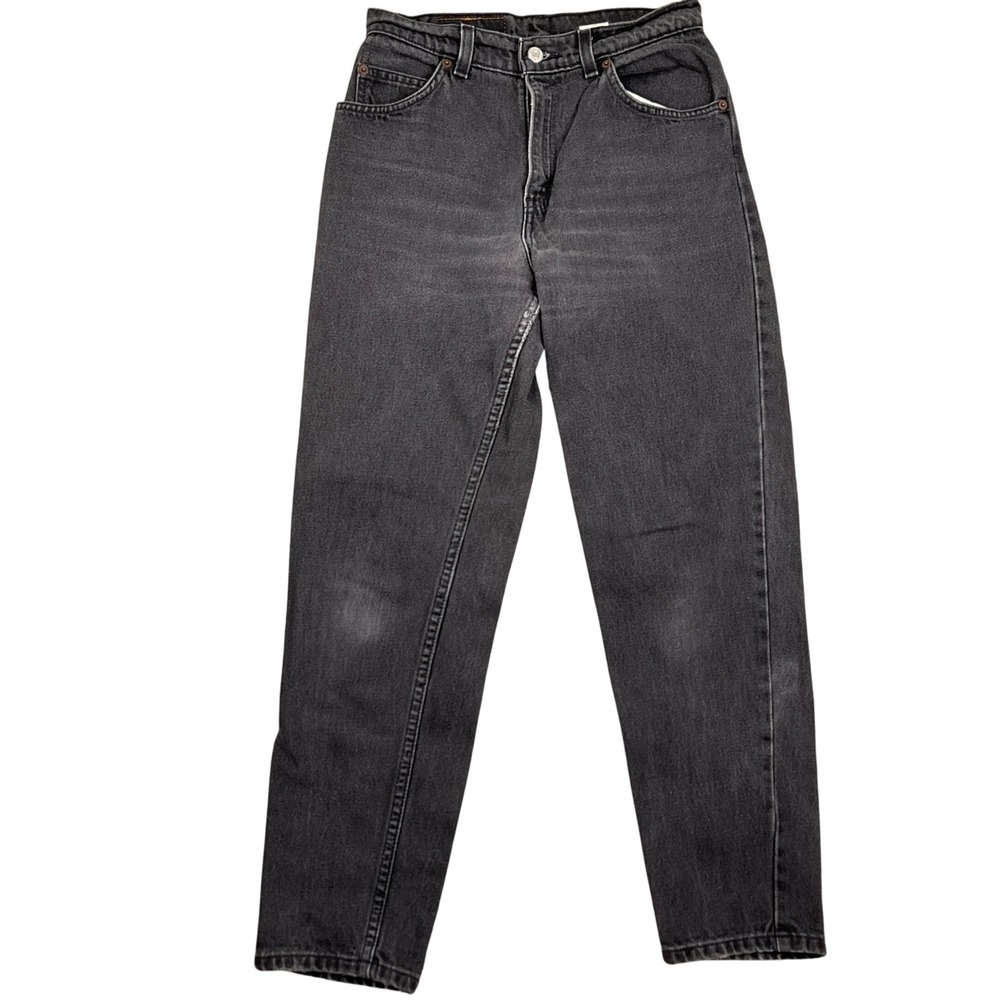 Levis 950S Jeans Womens 7S Black Orange Tab Relaxed Fit Tapered Leg Cotton Denim